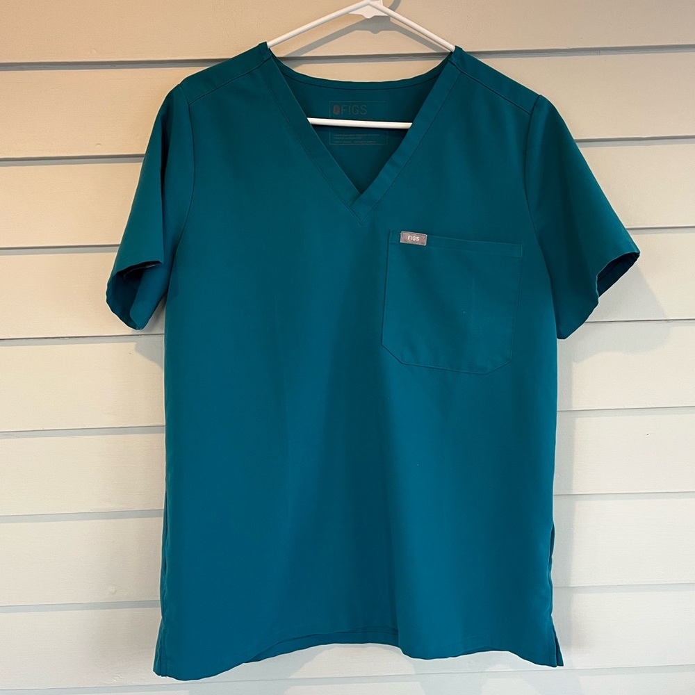 FIGS Pacific Blue Catarina Scrub Top M
